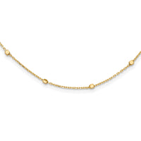 14K Polished Cube Stations w/ 2in ext. Necklace-SF2975-16