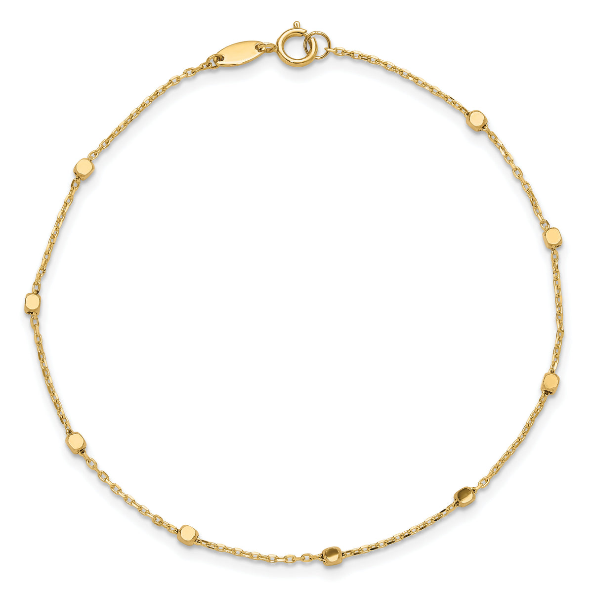 14K Polished Cube Stations Bracelet-SF2975-7.75