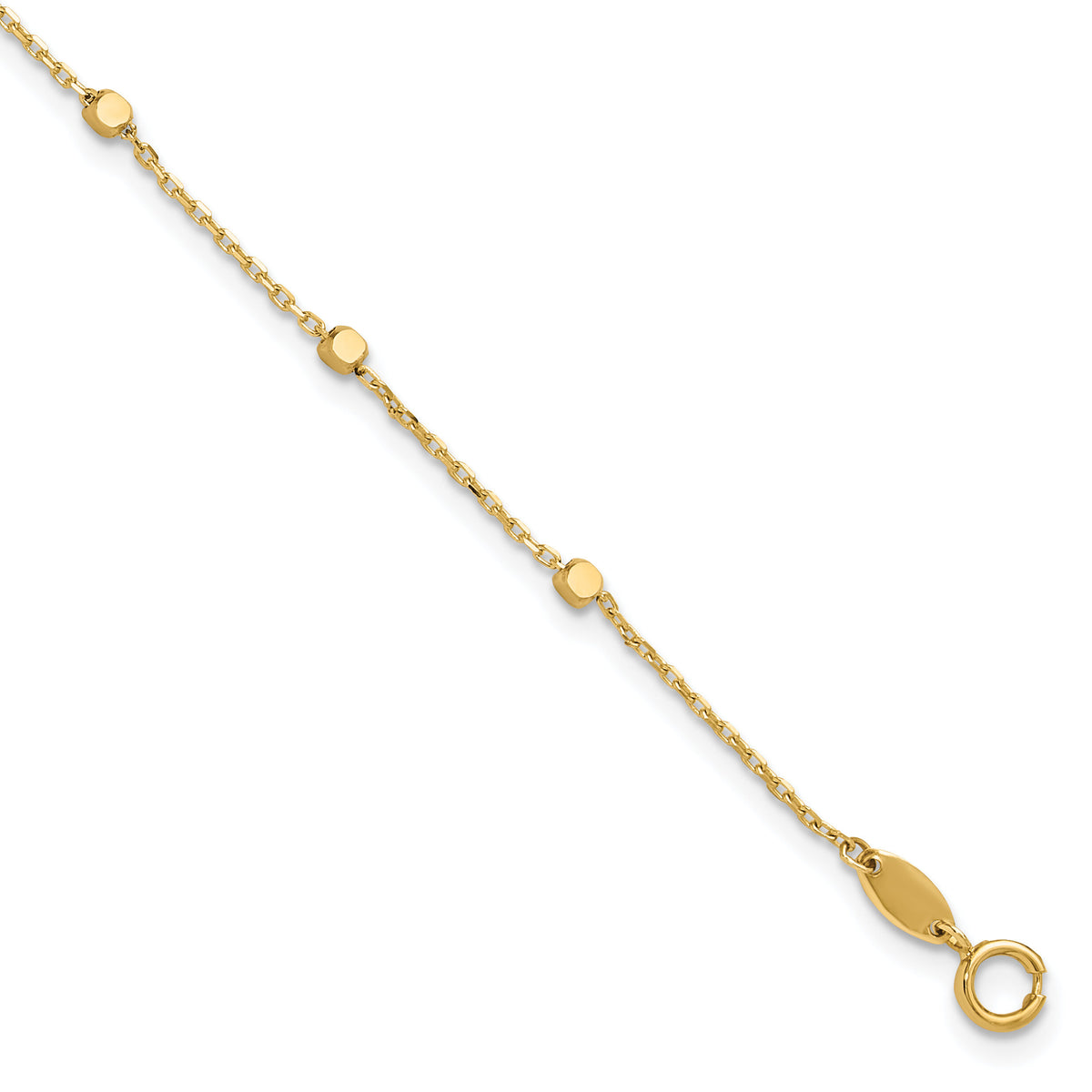 14K Polished Cube Stations Bracelet-SF2975-7.75
