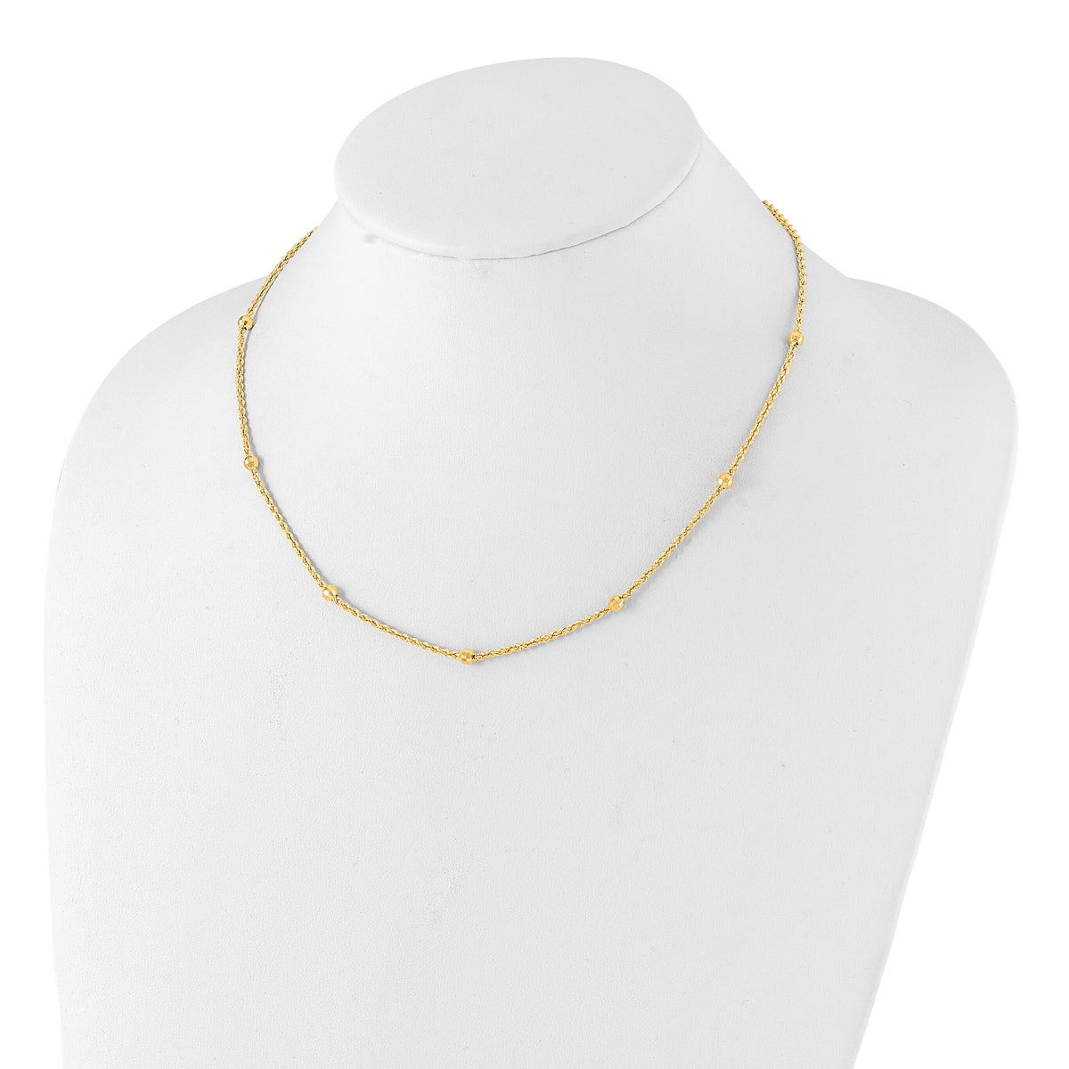 14k D/C Beaded Rope Chain Necklace-SF2976-18