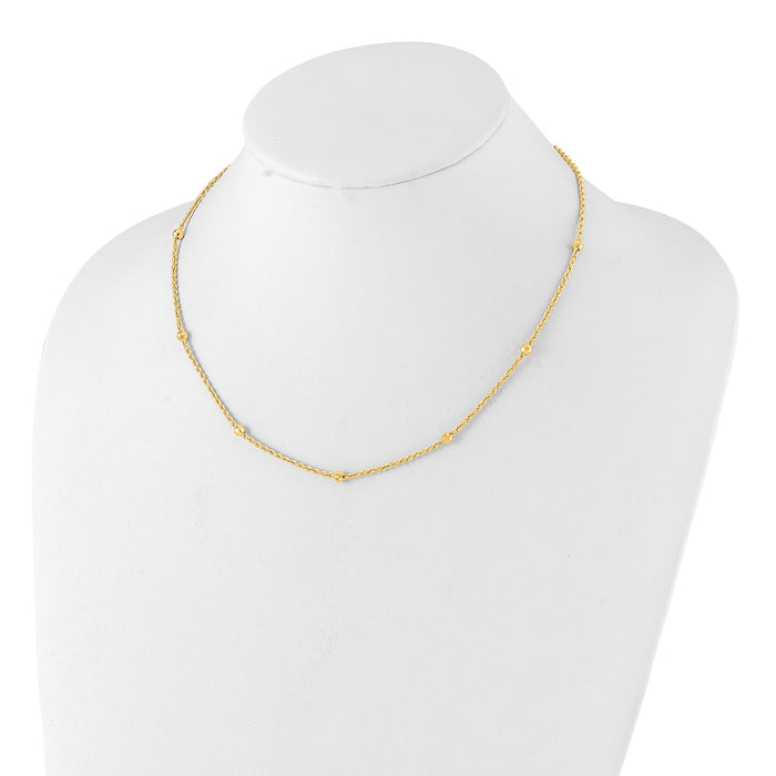 14k D/C Beaded Rope Chain Necklace-SF2976-18