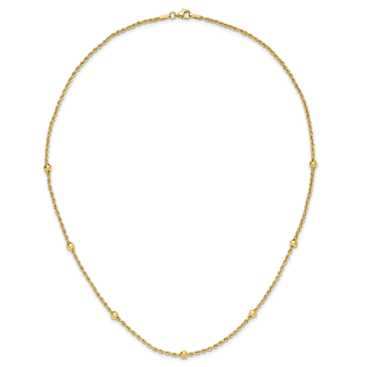 14k D/C Beaded Rope Chain Necklace-SF2976-18