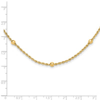 14k D/C Beaded Rope Chain Necklace-SF2976-18