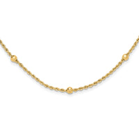14k D/C Beaded Rope Chain Necklace-SF2976-18