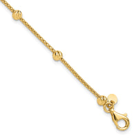 14K Polished and Diamond-cut Beaded Bracelet-SF2977-7.5