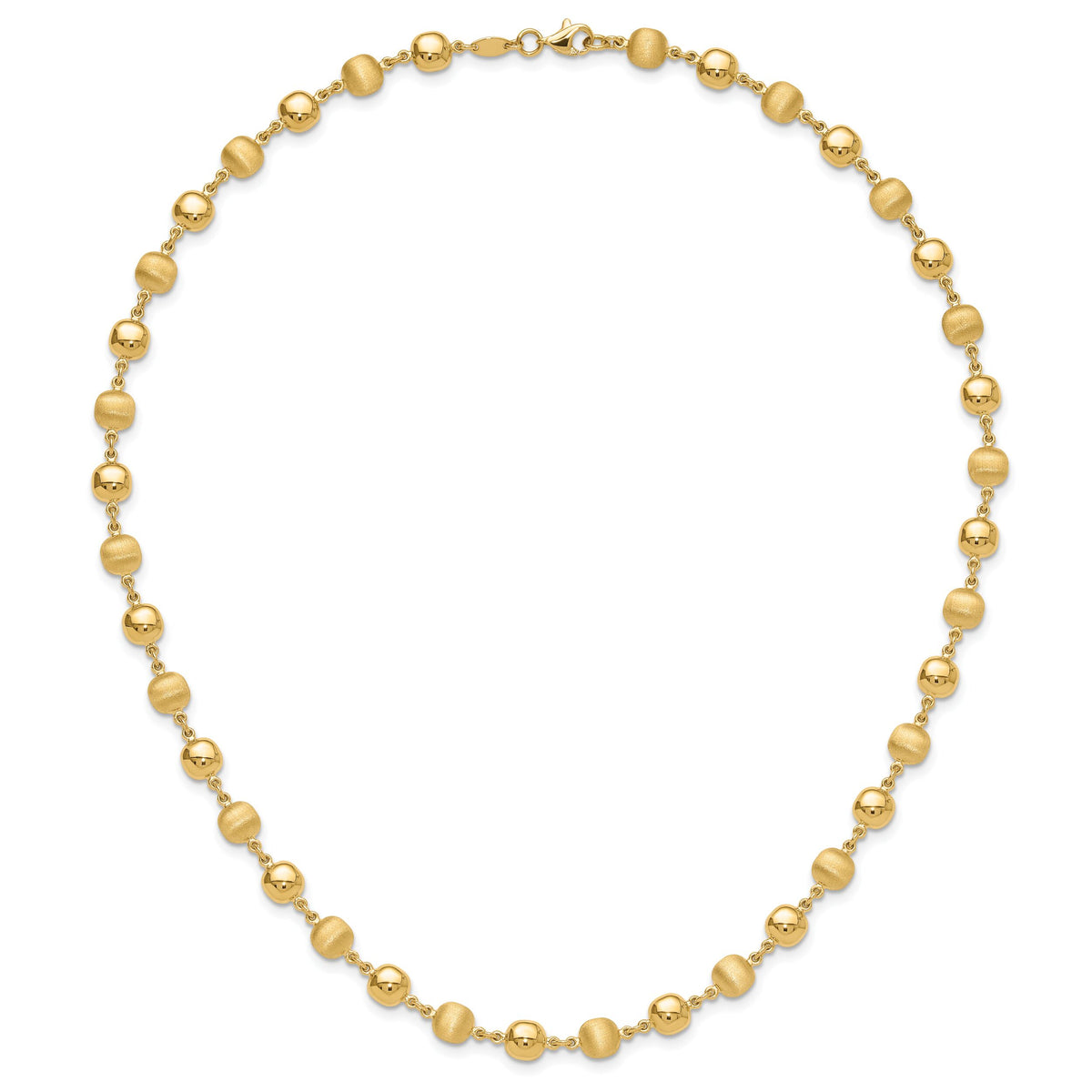 14K Polished and Satin Puffed Circles Necklace-SF2978-17.75