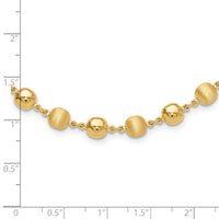 14K Polished and Satin Puffed Circles Necklace-SF2978-17.75