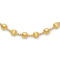 14K Polished and Satin Puffed Circles Necklace-SF2978-17.75