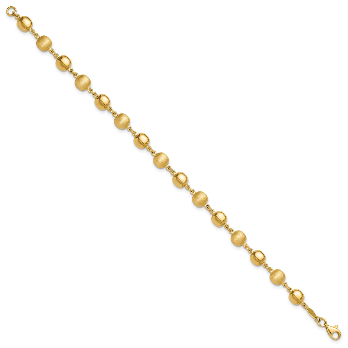 14K Polished and Satin Puffed Circles Bracelet-SF2978-7.5