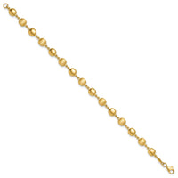 14K Polished and Satin Puffed Circles Bracelet-SF2978-7.5