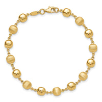 14K Polished and Satin Puffed Circles Bracelet-SF2978-7.5