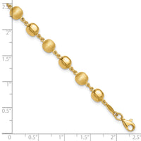 14K Polished and Satin Puffed Circles Bracelet-SF2978-7.5