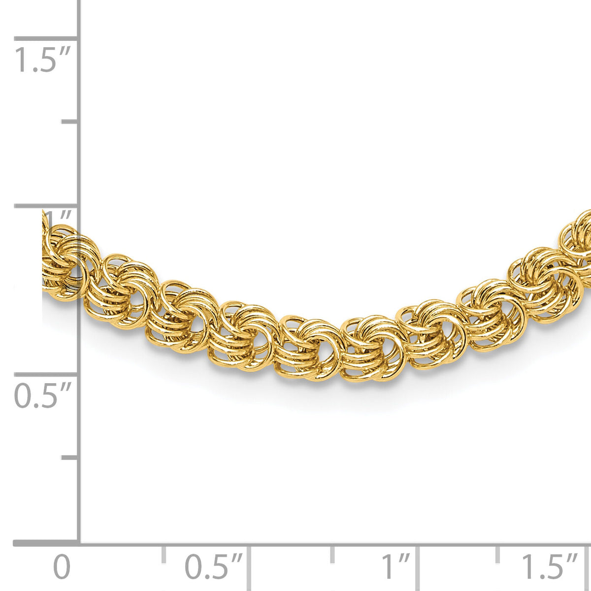 14K Polished Fancy Triple Link Necklace-SF2994-18