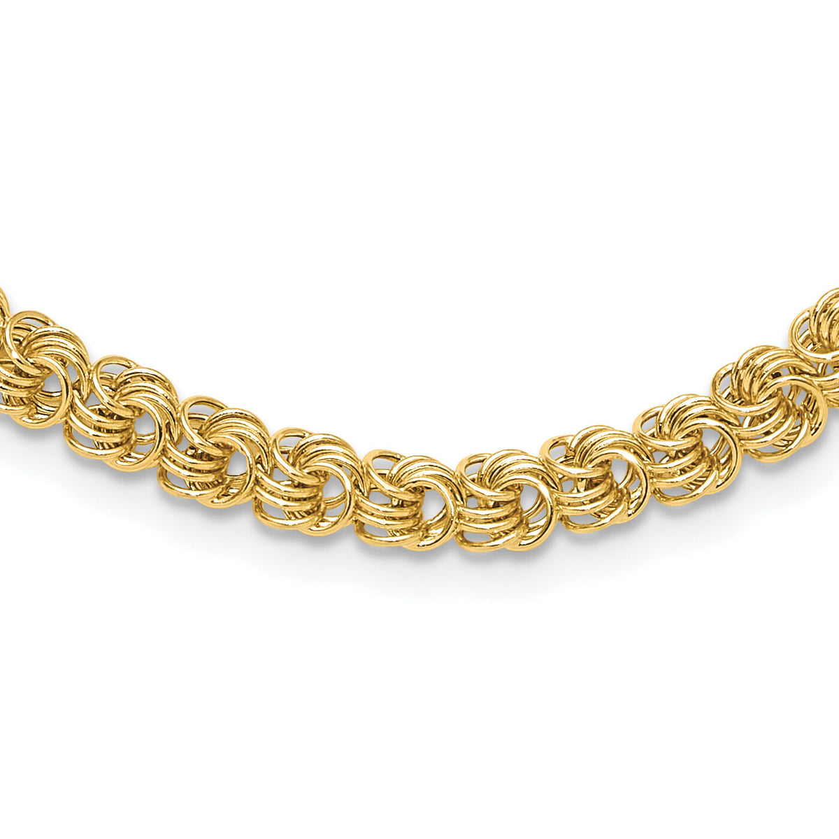 14K Polished Fancy Triple Link Necklace-SF2994-18
