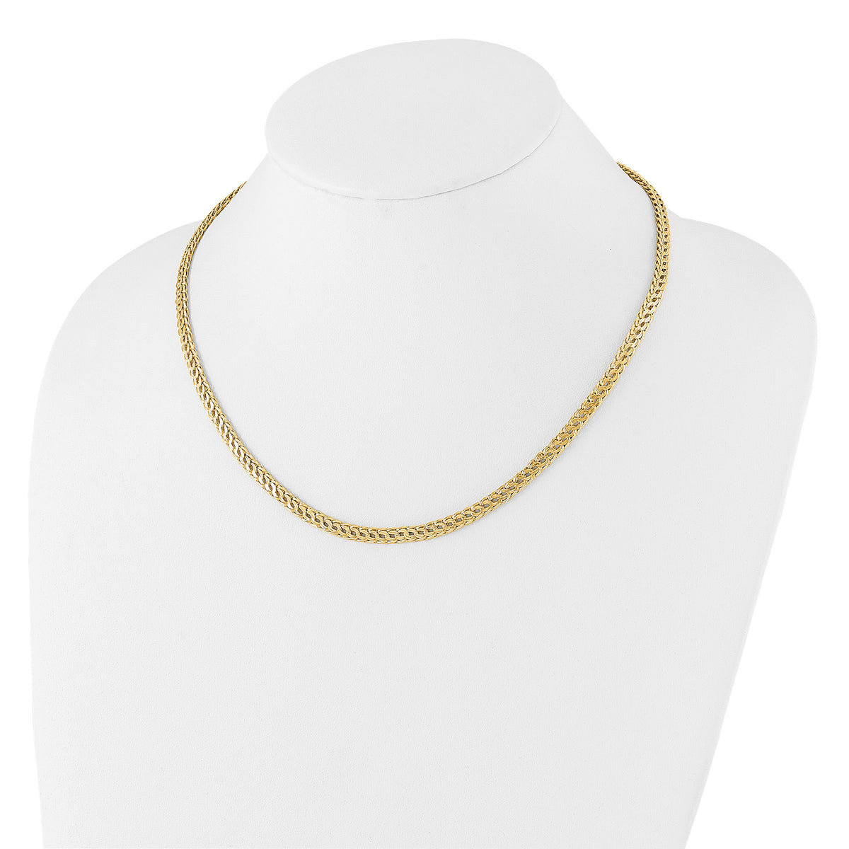 14K Polished Fancy D/C Link Necklace-SF2997-18