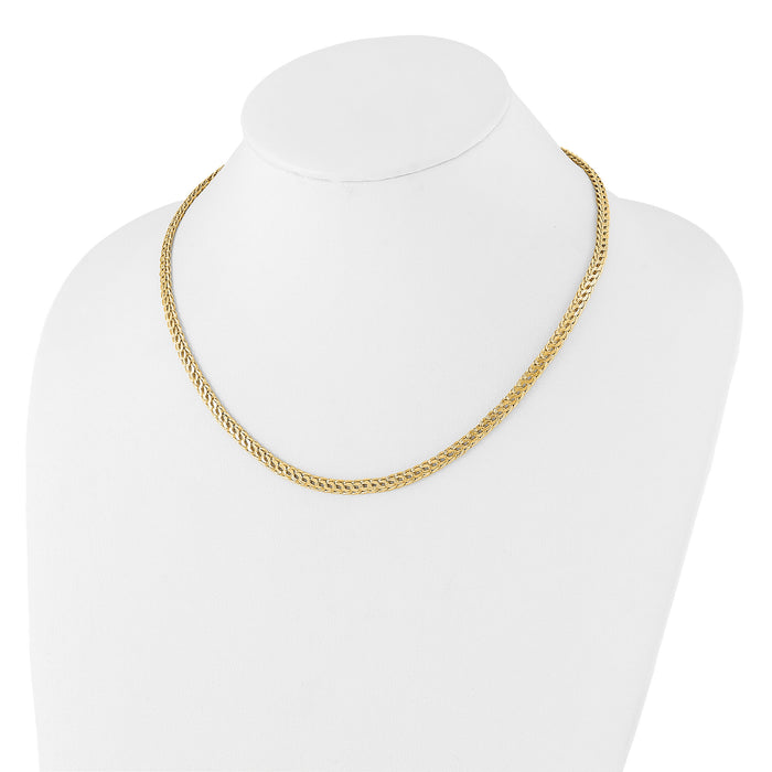 14K Polished Fancy D/C Link Necklace-SF2997-18