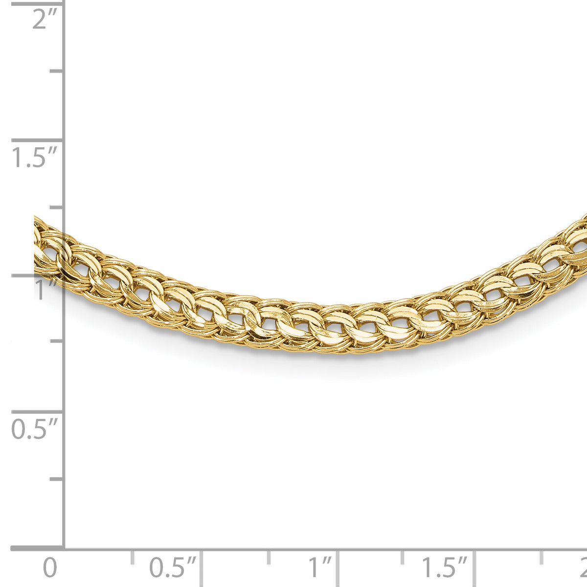 14K Polished Fancy D/C Link Necklace-SF2997-18