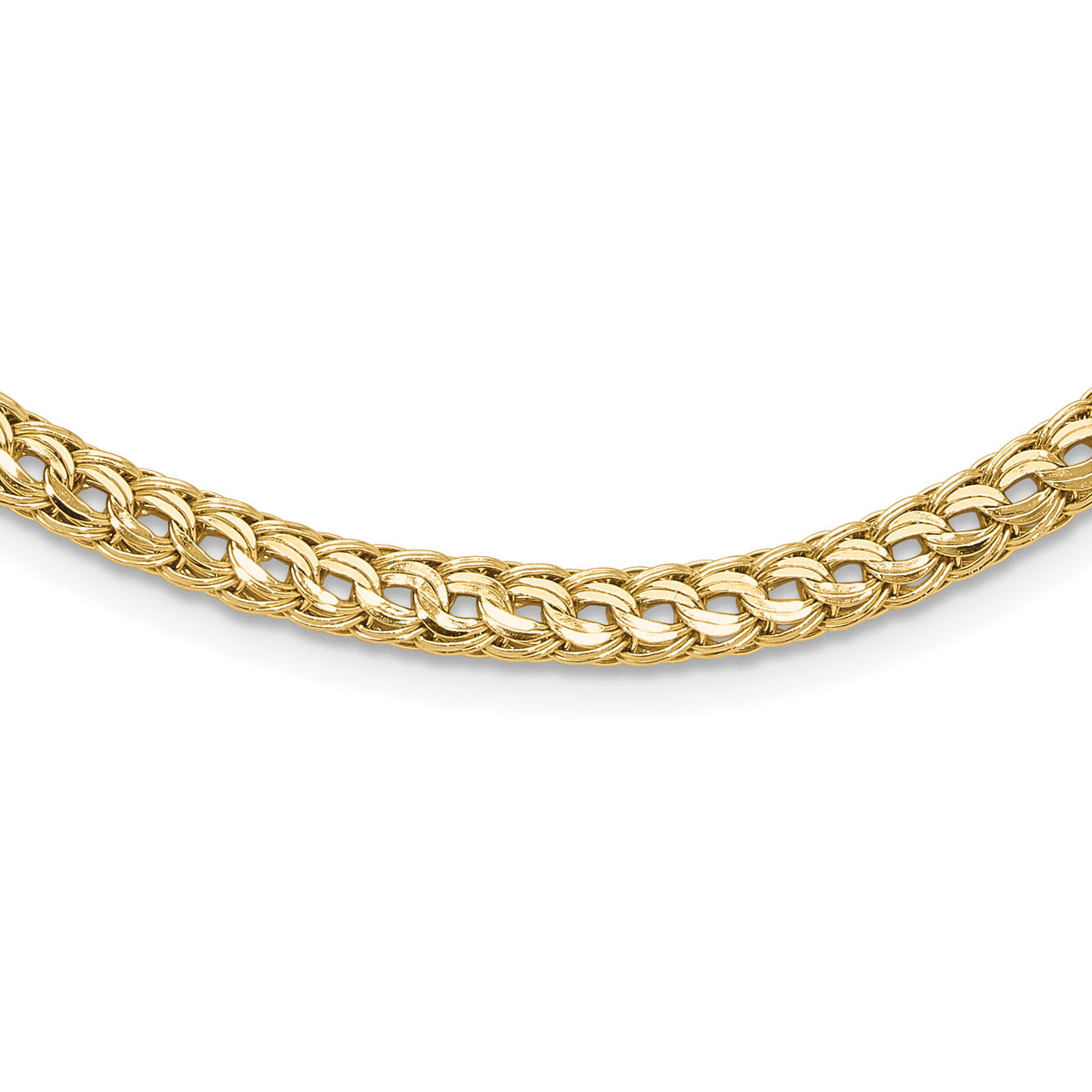 14K Polished Fancy D/C Link Necklace-SF2997-18