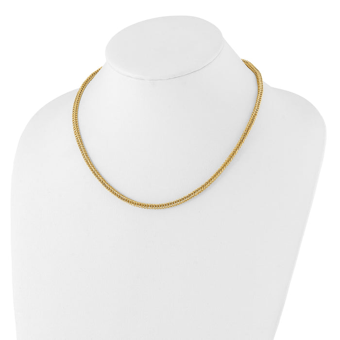 14K Polished Fancy Link Necklace-SF2999-18
