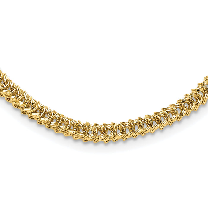 14K Polished Fancy Link Necklace-SF2999-18