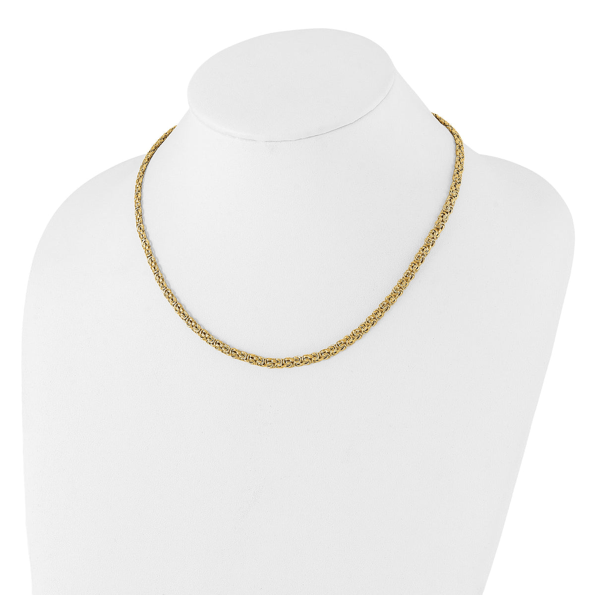14K Polished Fancy Byzantine Link Necklace-SF3000-18