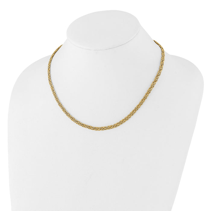 14K Polished Fancy Byzantine Link Necklace-SF3000-18