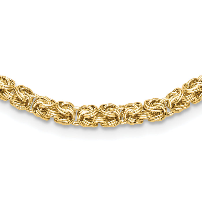 14K Polished Fancy Byzantine Link Necklace-SF3000-18