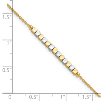 14K Two-tone Beaded 7.5in Bracelet-SF3013-7.5
