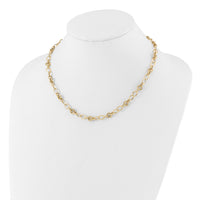 14k Polished and Textured Fancy Link Necklace-SF3016-18.5