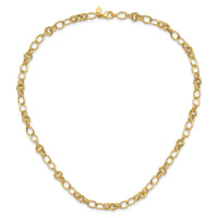 14k Polished and Textured Fancy Link Necklace-SF3016-18.5