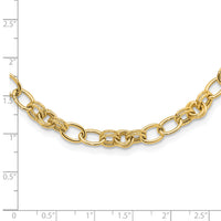 14k Polished and Textured Fancy Link Necklace-SF3016-18.5