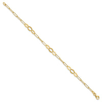 14K D/C Paperclip Link 7.25in Bracelet-SF3017-7.25