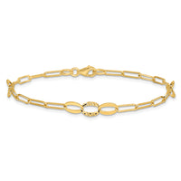 14K D/C Paperclip Link 7.25in Bracelet-SF3017-7.25