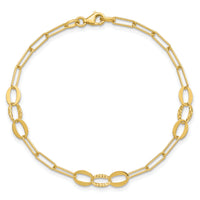 14K D/C Paperclip Link 7.25in Bracelet-SF3017-7.25