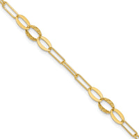14K D/C Paperclip Link 7.25in Bracelet-SF3017-7.25