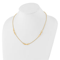 14K Polished and D/C Fancy Link Rope Necklace-SF3021-20.25