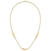14K Polished and D/C Fancy Link Rope Necklace-SF3021-20.25