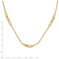 14K Polished and D/C Fancy Link Rope Necklace-SF3021-20.25
