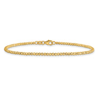 14K Polished and Diamond-cut Beaded Bracelet-SF3023-7.5