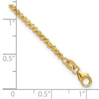 14K Polished and Diamond-cut Beaded Bracelet-SF3023-7.5