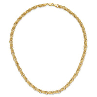 14K Polished Oval Fancy Link Necklace-SF3025-18