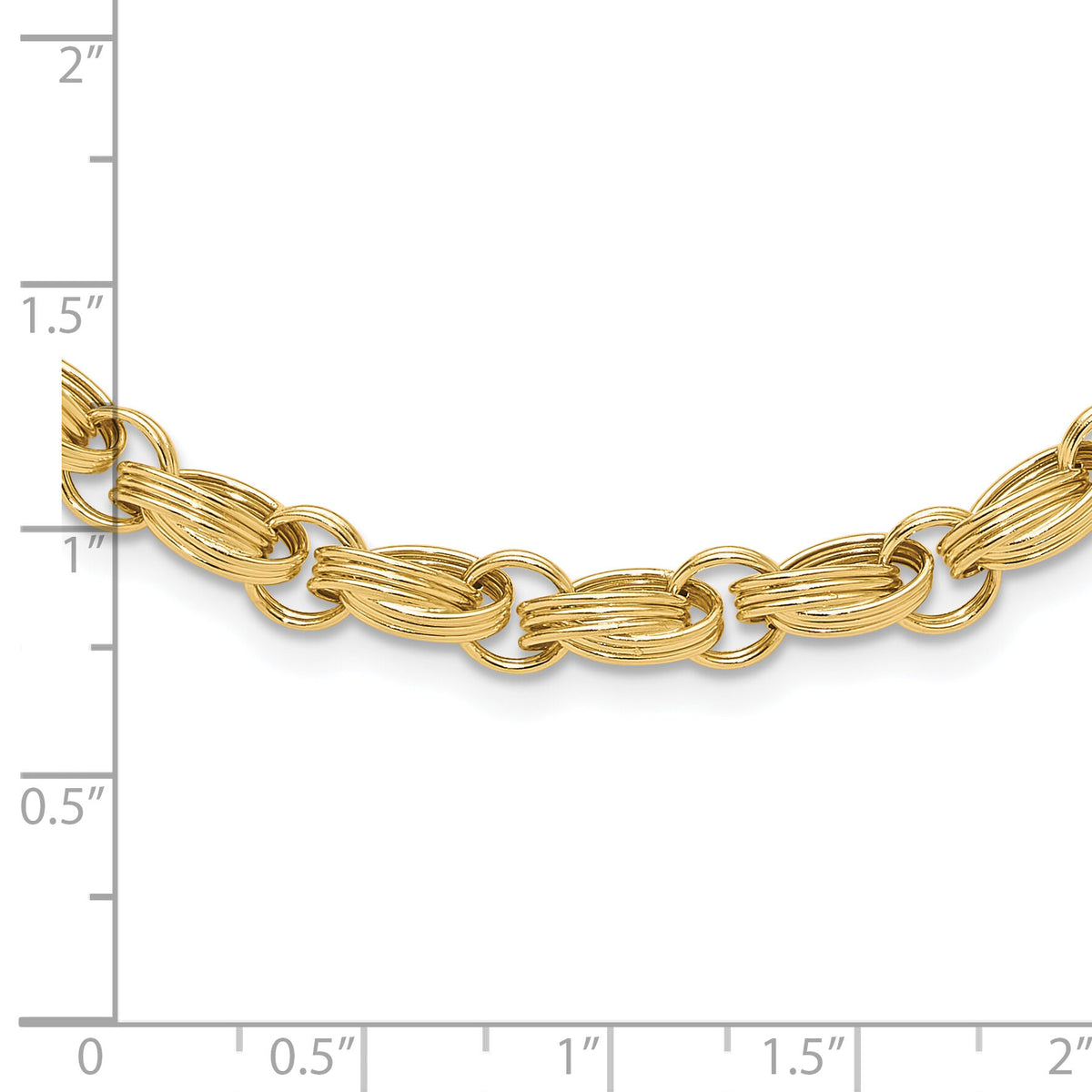 14K Polished Oval Fancy Link Necklace-SF3025-18