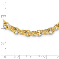 14K Polished Oval Fancy Link Necklace-SF3025-18