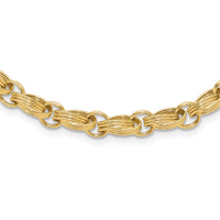 14K Polished Oval Fancy Link Necklace-SF3025-18