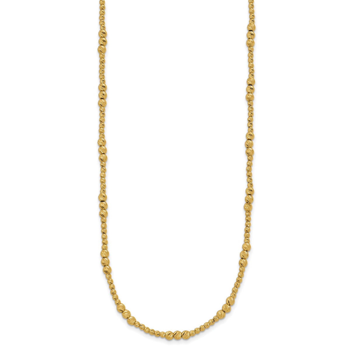 14K Diamond-cut Beaded 18in Necklace-SF3026-18