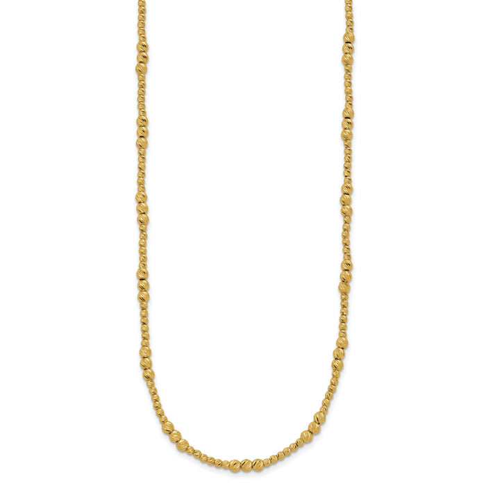 14K Diamond-cut Beaded 18in Necklace-SF3026-18
