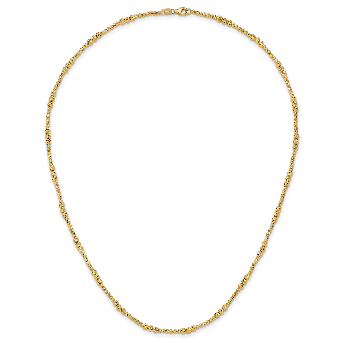 14K Diamond-cut Beaded 18in Necklace-SF3026-18