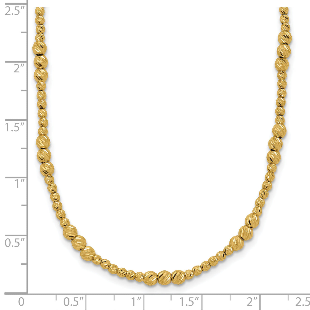 14K Diamond-cut Beaded 18in Necklace-SF3026-18