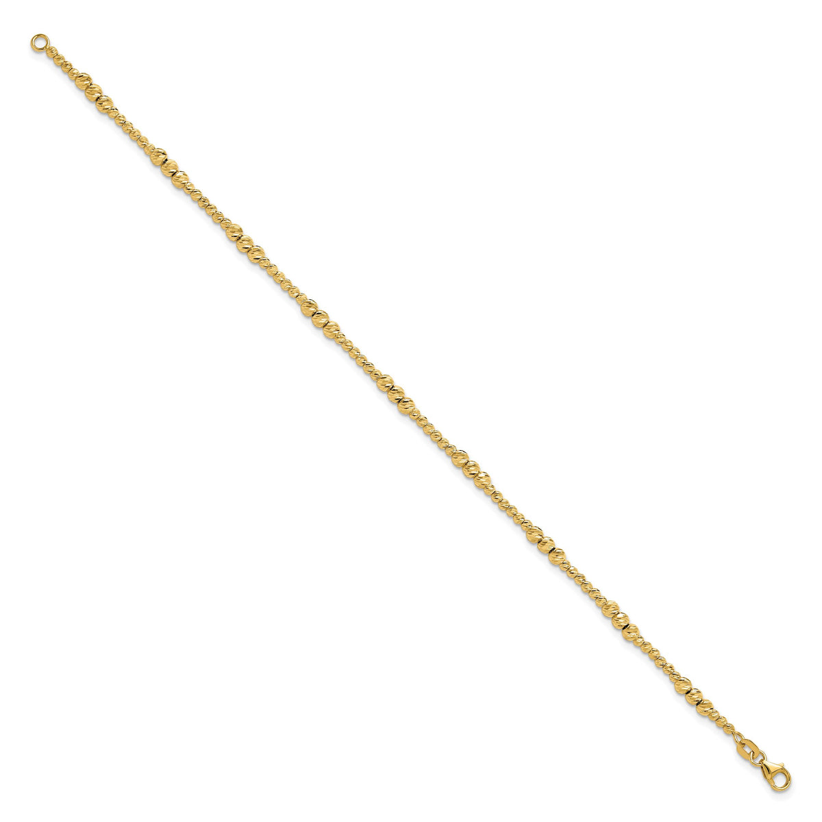 14K Diamond-cut Beaded 7.5in Bracelet-SF3026-7.5