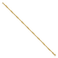 14K Diamond-cut Beaded 7.5in Bracelet-SF3026-7.5